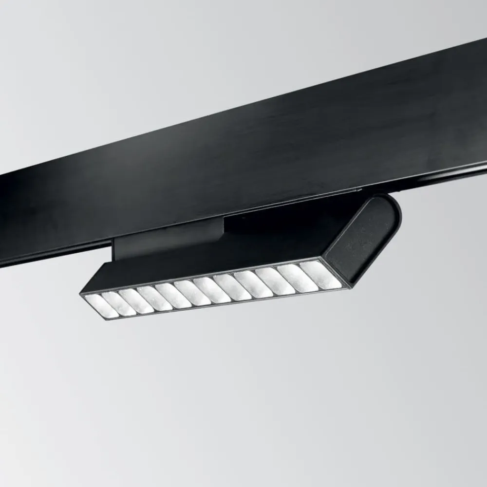Illuminazione A Binario-Ideal Lux Ideal lug ego modulo faretti nero orientabile led 13w 1400lm 3000k