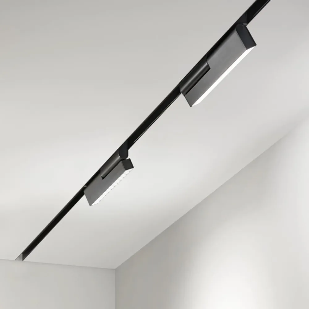 Illuminazione A Binario-Ideal Lux Ideal lug ego modulo faretti nero orientabile led 13w 1400lm 3000k