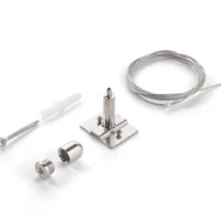 Illuminazione A Binario-Ideal Lux accessorio kit cavo singolo acciaio senza rosone per binario nero a sospensione monofase