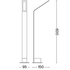 Lampioni Da Giardino-Ideal Lux agos pt h60 3000k lampione da esterno giardino marrone led 3000k ip54