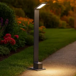 Lampioni Da Giardino-Ideal Lux agos pt h60 lampione da giardino led 7w 4000k ip54 antracite moderno