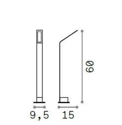 Lampioni Da Giardino-Ideal Lux agos pt h60 lampione da giardino led 7w 4000k ip54 antracite moderno