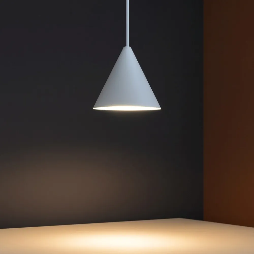Lampade A Sospensione-Ideal Lux a-line sp1d13 lampada da cucina a sospensione cono bianco