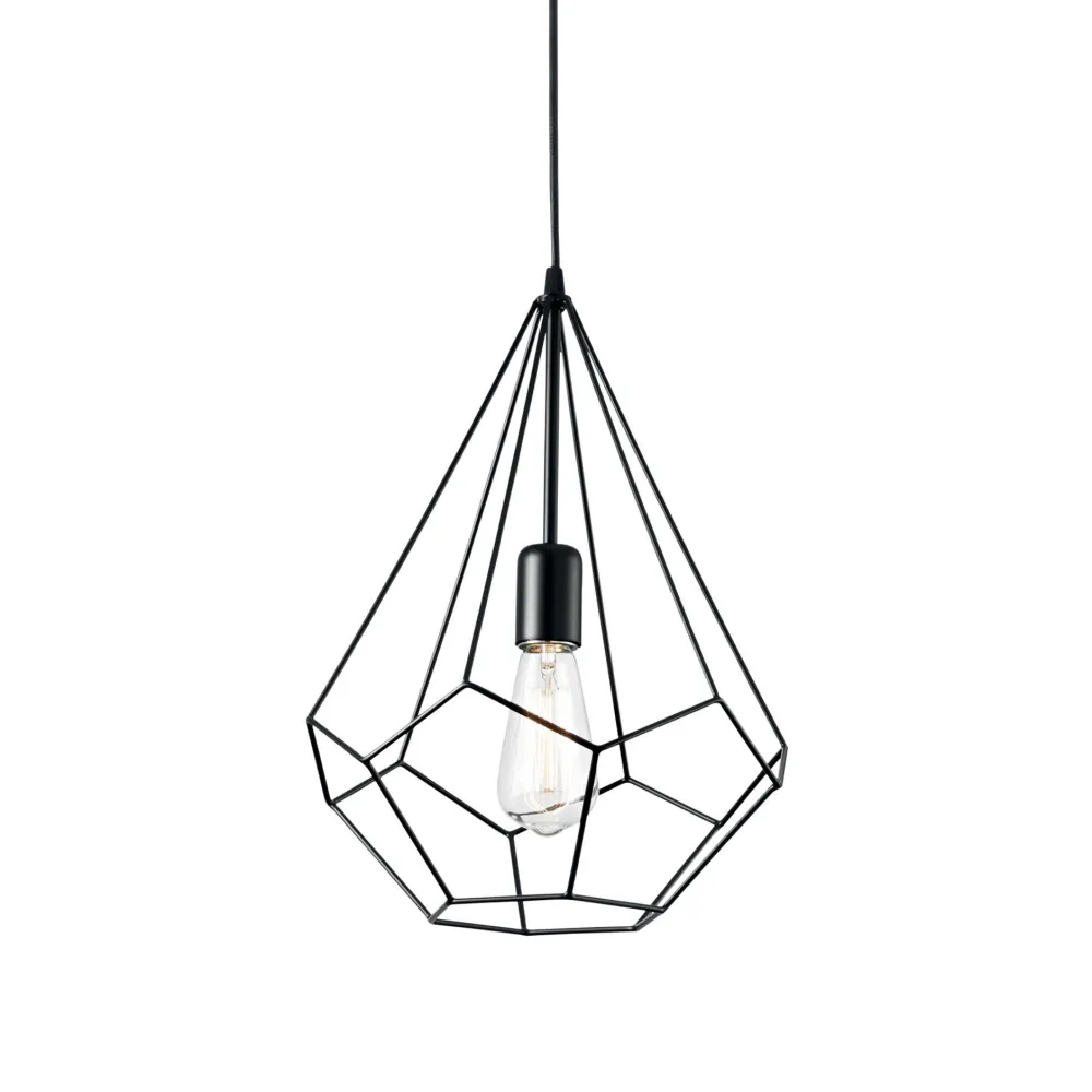 Lampade A Sospensione-Ideal Lux ampolla-3 sp1 nero lampada a sospensione per isola