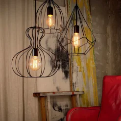 Lampade A Sospensione-Ideal Lux ampolla-1 sp1 nero lampada a sospensione per soggiorno