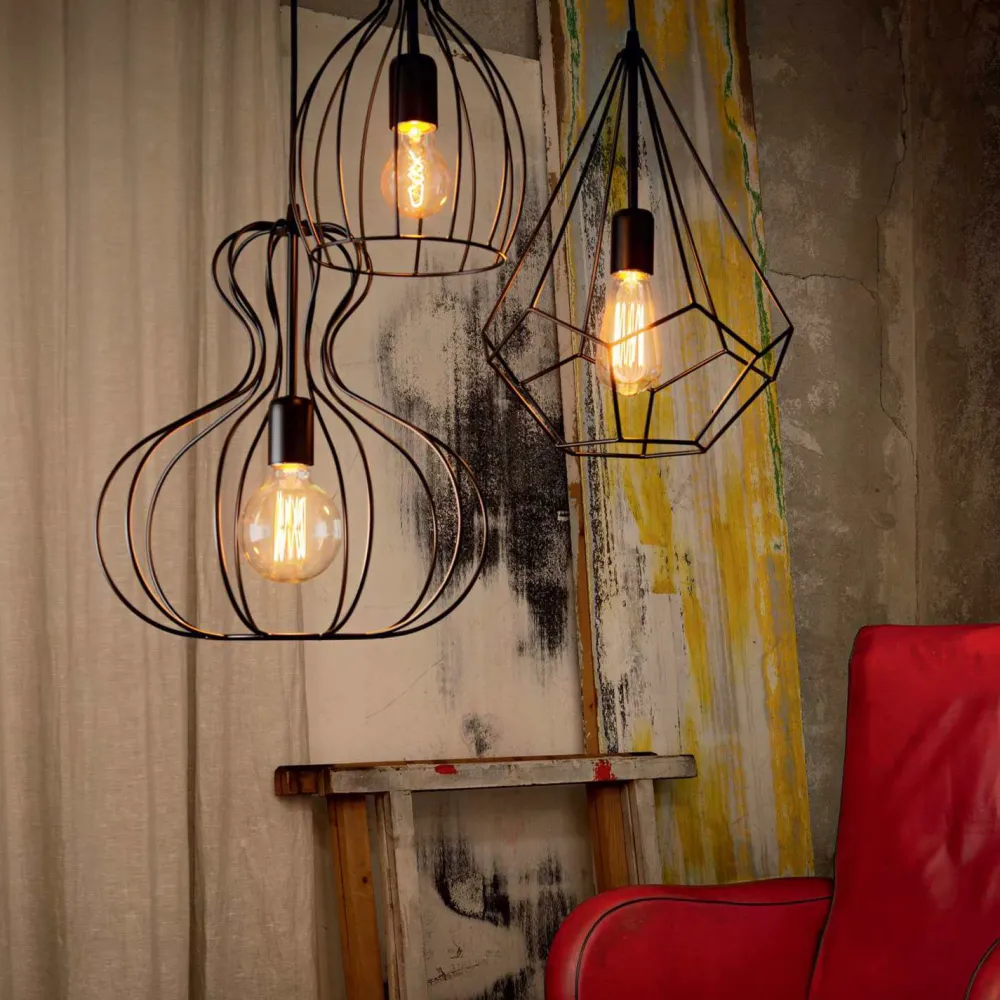 Lampade A Sospensione-Ideal Lux ampolla-1 sp1 nero lampada a sospensione per soggiorno