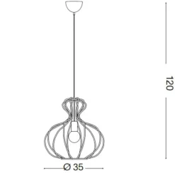 Lampade A Sospensione-Ideal Lux ampolla-1 sp1 nero lampada a sospensione per soggiorno