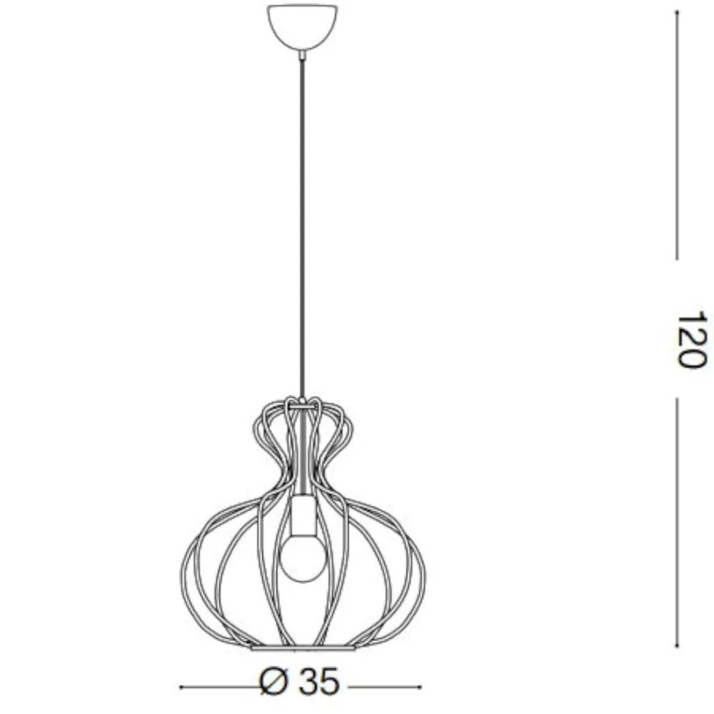 Lampade A Sospensione-Ideal Lux ampolla-1 sp1 nero lampada a sospensione per soggiorno