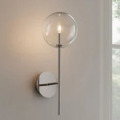 Applique Da Parete-Ideal Lux applique bagno sfera trasparente equinoxe ap1 cromo