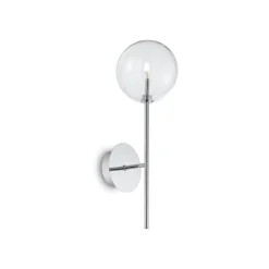 Applique Da Parete-Ideal Lux applique bagno sfera trasparente equinoxe ap1 cromo