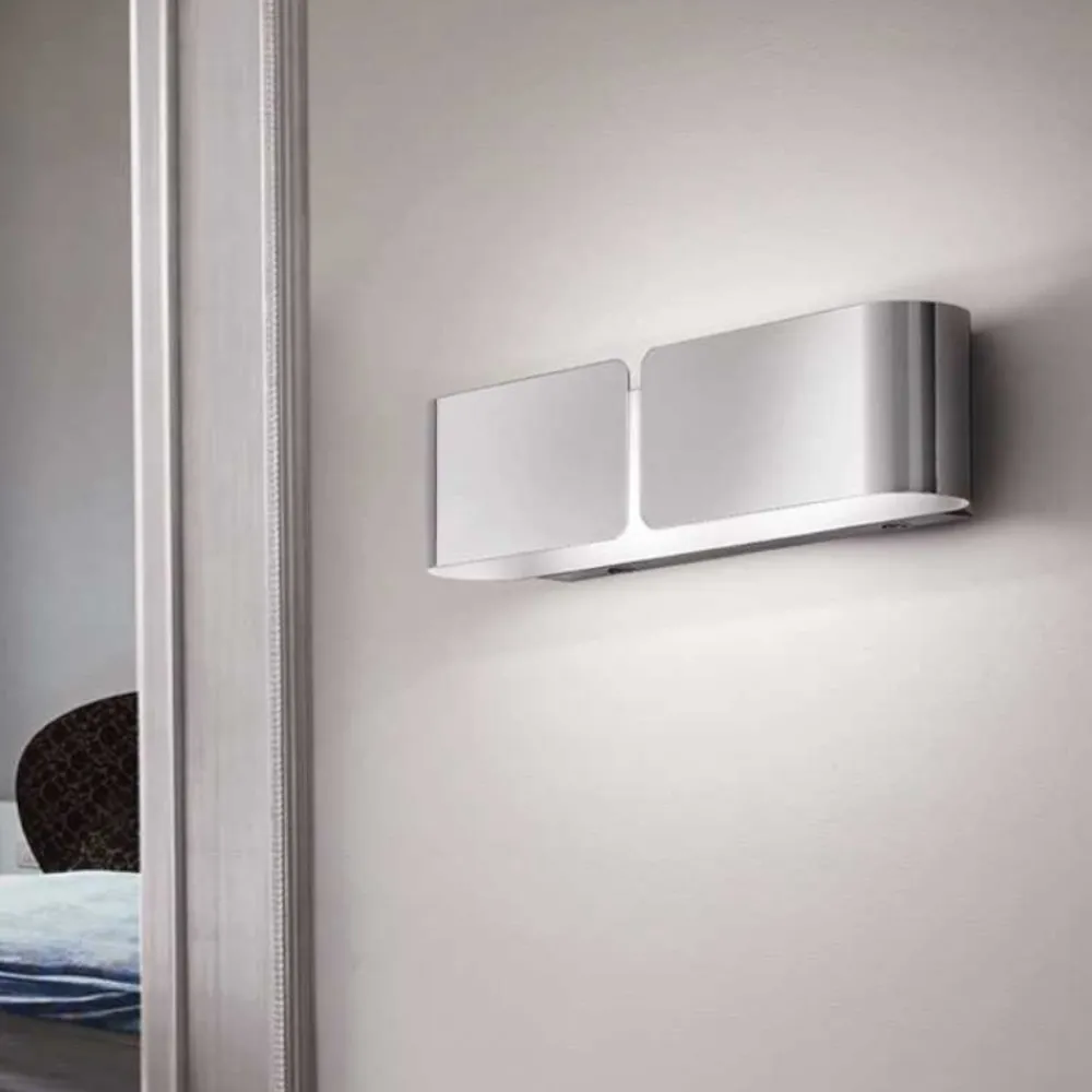 Applique Da Parete-Ideal Lux applique clip ap2 mini cromo design moderna