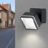 Applique Da Esterno-Ideal Lux applique da esterno ip54 orientabile nera led 4000k