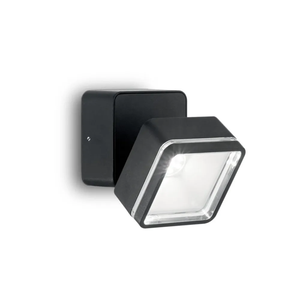 Applique Da Esterno-Ideal Lux applique da esterno ip54 orientabile nera led 4000k