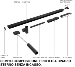 Illuminazione A Binario-Ideal Lux arca modulo faretto led 48v 13w 3000k nero per binario monofase ottica 100