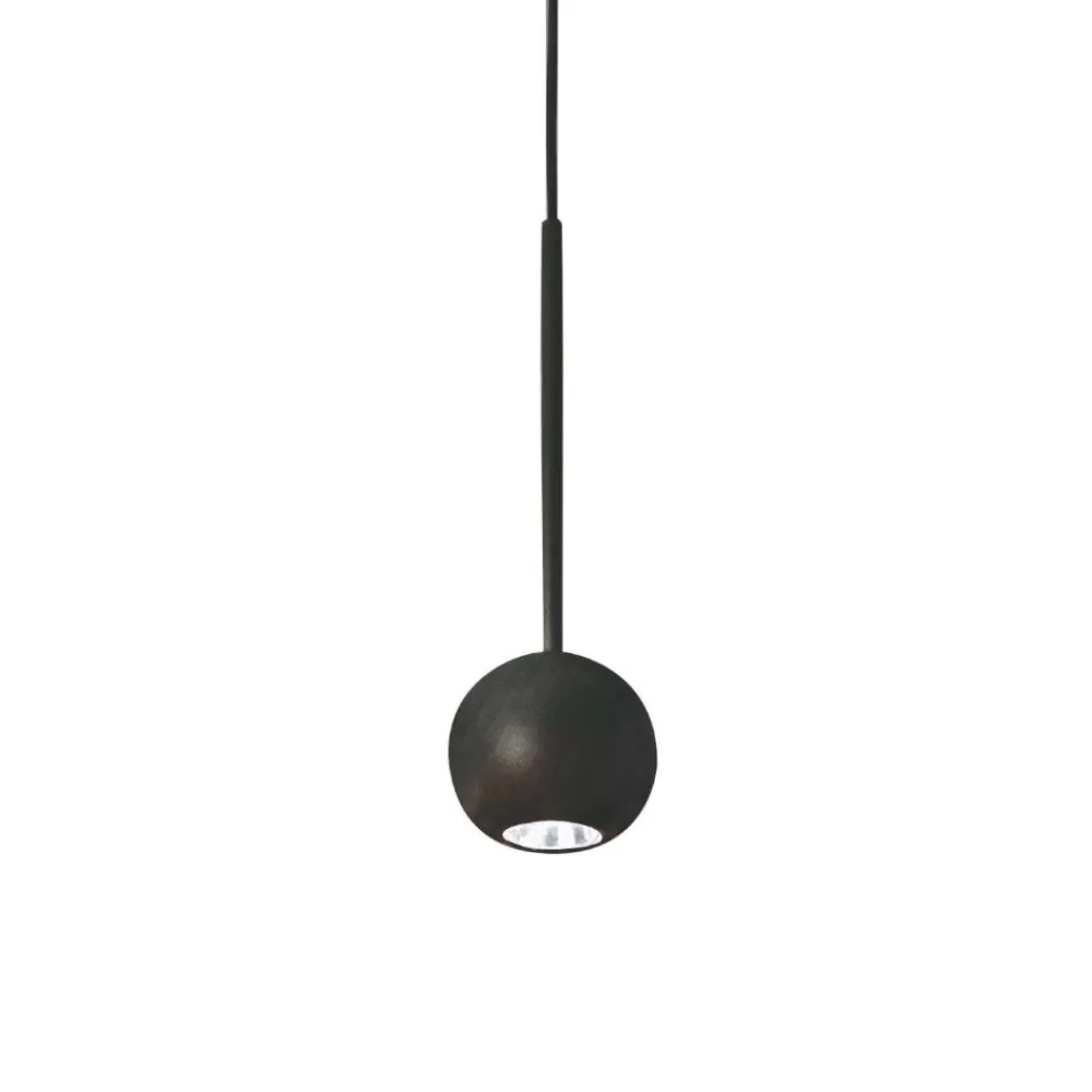 Lampade A Sospensione-Ideal Lux archimede sp lampada sospesa sfera nera led 4w 3000k