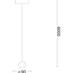 Lampade A Sospensione-Ideal Lux archimede sp lampada sospesa sfera nera led 4w 3000k