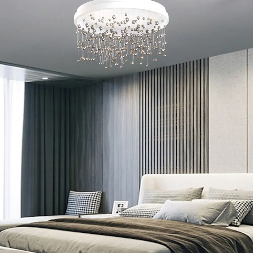 Plafoniere Moderne-Ideal Lux armony pl d50 plafoniera led 55w 3000k pendenti vetro 50cm