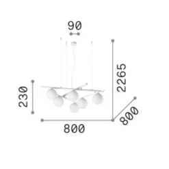 Lampadari Moderni-Ideal Lux atlas sp6 lampadario moderno oro bocce vetro bianco opaco 6 luci