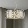 Lampadari Moderni-Ideal Lux audi-80 sp8 lampadario moderno per salotto vetro fume' otto luci
