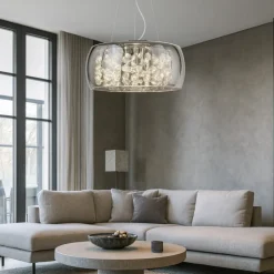 Lampadari Moderni-Ideal Lux audi-80 sp8 lampadario moderno per salotto vetro fume' otto luci