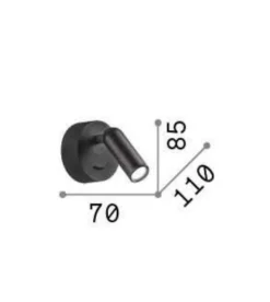 Applique Camera Da Letto-Ideal Lux bean ap round applique per comodino camera da letto led 3000k ottone