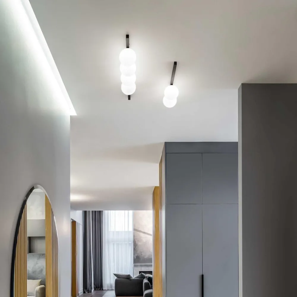 Plafoniere Moderne-Ideal Lux binomio pl4 plafoniera moderna nera