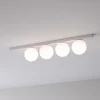 Plafoniere Moderne-Ideal Lux binomio pl4 plafoniera bianca sfere vetro moderna