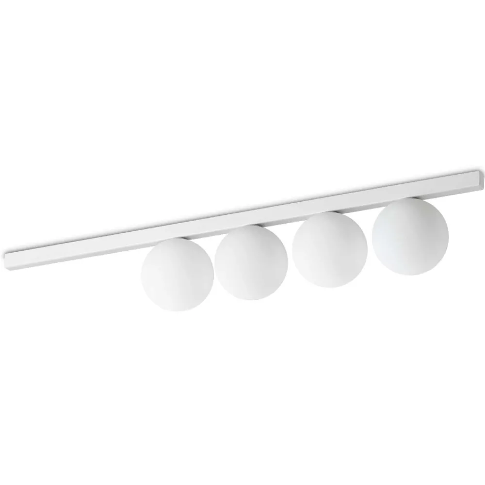 Plafoniere Moderne-Ideal Lux binomio pl4 plafoniera bianca sfere vetro moderna