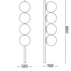 Plafoniere Moderne-Ideal Lux binomio pl4 plafoniera bianca sfere vetro moderna