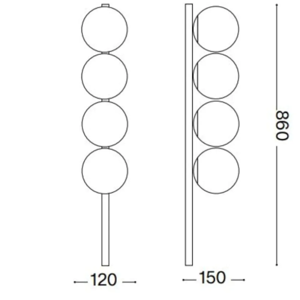 Plafoniere Moderne-Ideal Lux binomio pl4 plafoniera bianca sfere vetro moderna