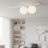 Plafoniere Moderne-Ideal Lux binomio pl2 plafoniera moderna bianca con sfere vetro