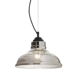 Lampadari Cucina-Ideal Lux bistro sp1 plate lampadario per cucina vetro grigio fumo