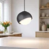 Lampade A Sospensione-Ideal Lux bloom sp1 d30 lampada a sospensione sfera vetro rigato nero