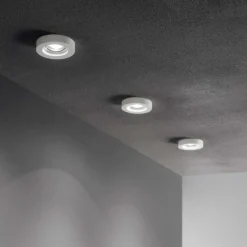 Faretti Da Incasso-Ideal Lux blues fi round box 3 faretti da incasso bianchi per cartongesso