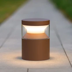 Lampioni Da Giardino-Ideal Lux boeing pt h015 lampioncino da giardino marrone led 14w 3000k