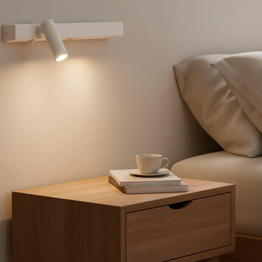 Applique Camera Da Letto-Ideal Lux bonne nuit-1 ap applique bianca per comodino led 3000k