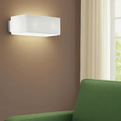 Applique Da Parete-Ideal Lux box ap2 applique vetro bianco moderno