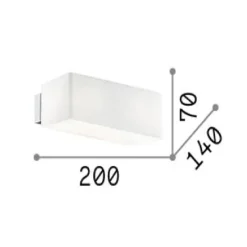 Applique Da Parete-Ideal Lux box ap2 applique vetro bianco moderno