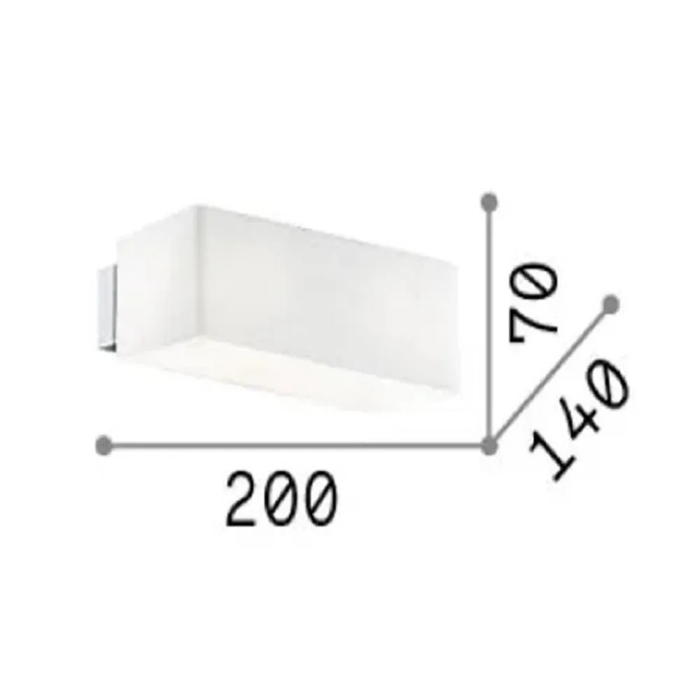 Applique Da Parete-Ideal Lux box ap2 applique vetro bianco moderno