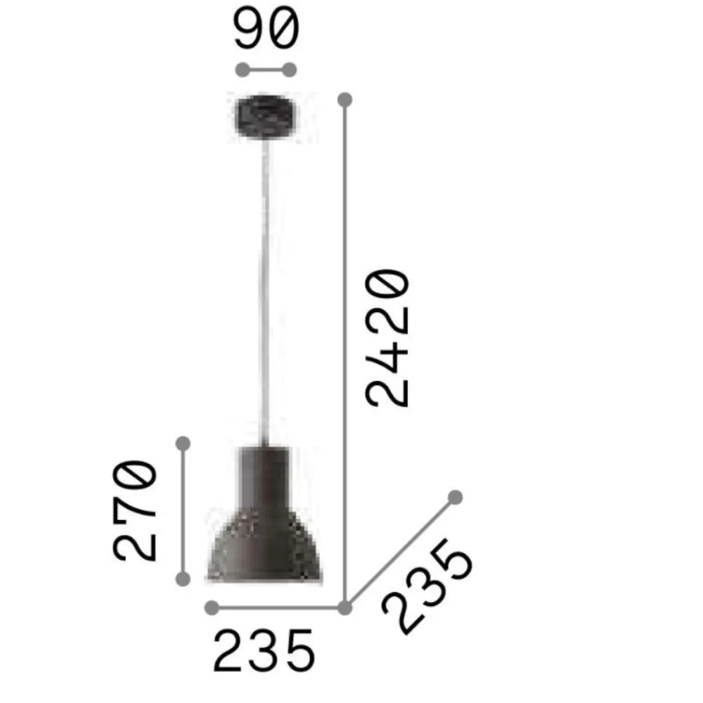 Lampade A Sospensione-Ideal Lux breeze lampada a sospensione per isola cucina campana grigio scuro 23 cm