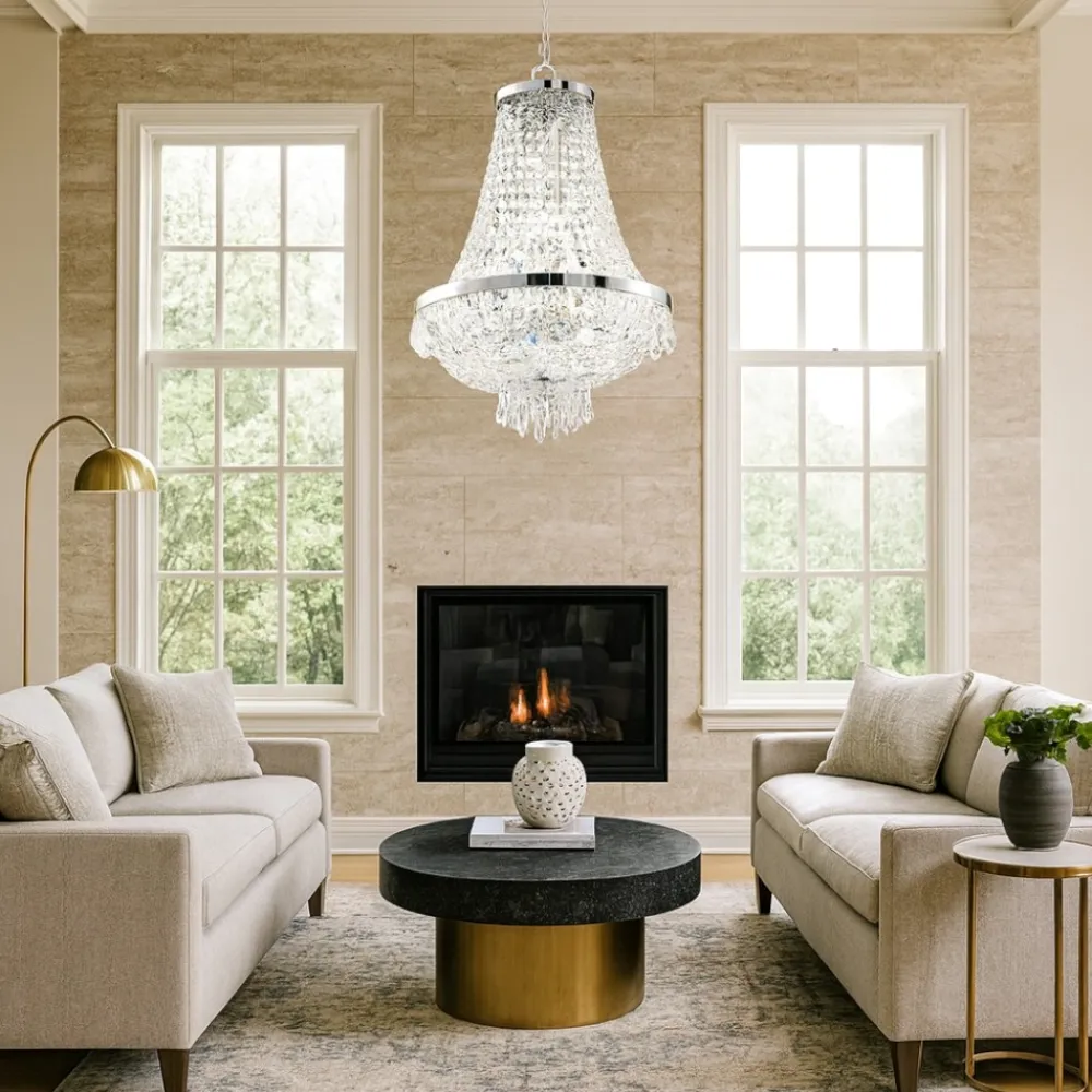 Lampadari Moderni-Ideal Lux caesar sp6 lampadario di cristallo cromo 6 luci