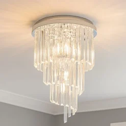 Plafoniere Moderne-Ideal Lux carlton pl12 plafoniera cristalli cromo