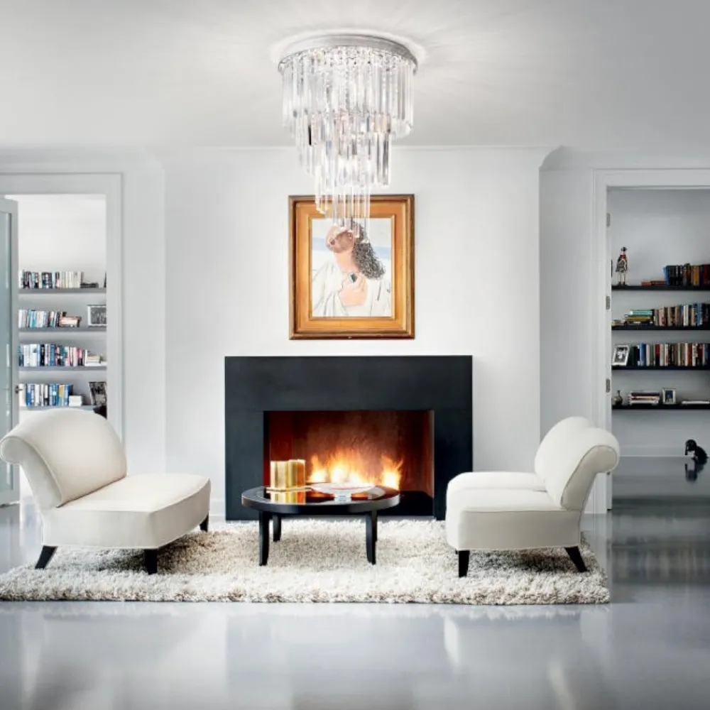 Plafoniere Moderne-Ideal Lux carlton pl12 plafoniera cristalli cromo