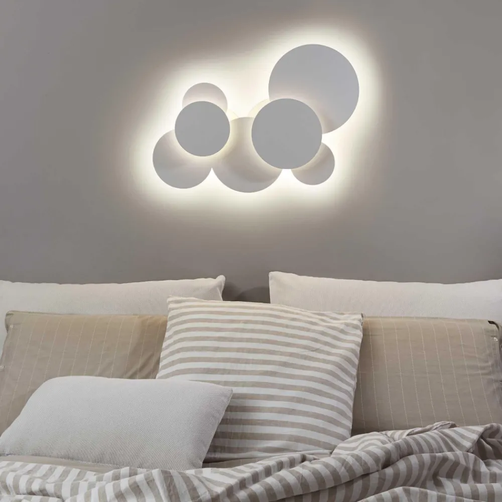 Applique Da Parete-Ideal Lux cloud pl d74 grande applique moderna design led 46w 3000k