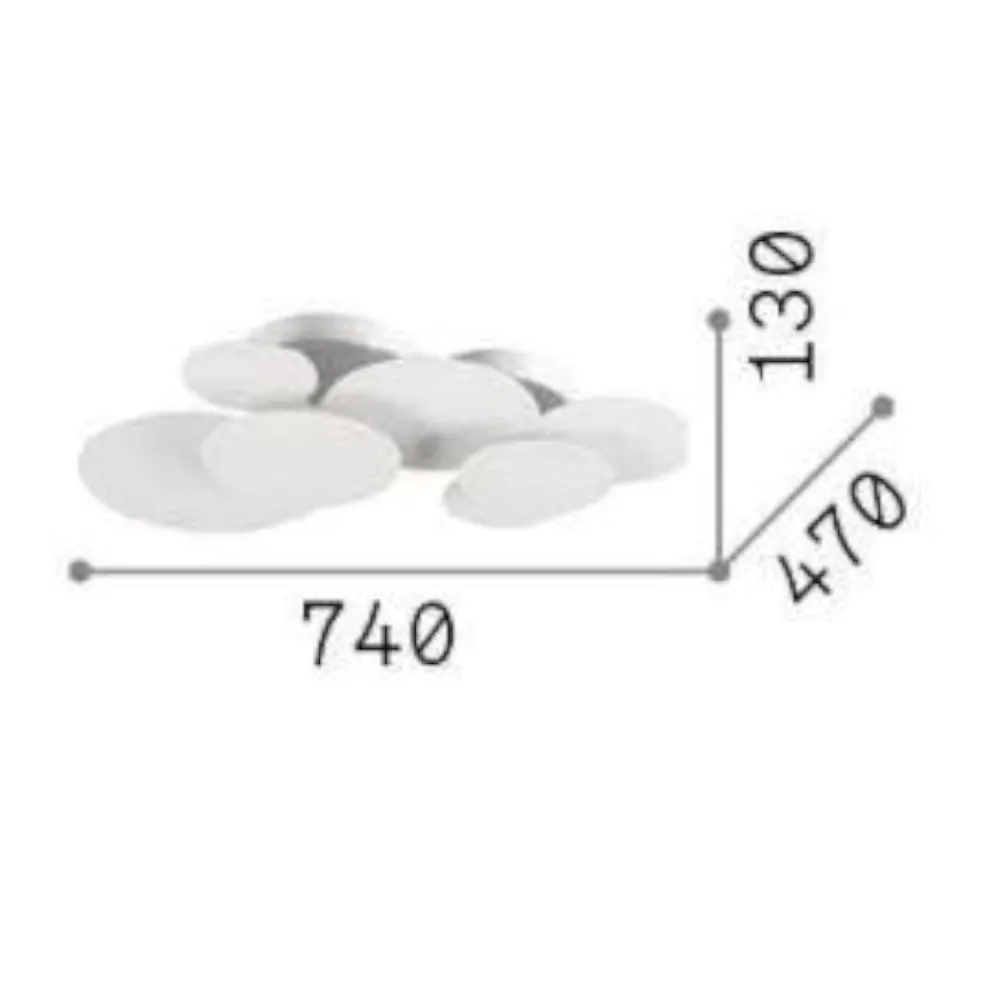 Applique Da Parete-Ideal Lux cloud pl d74 grande applique moderna design led 46w 3000k
