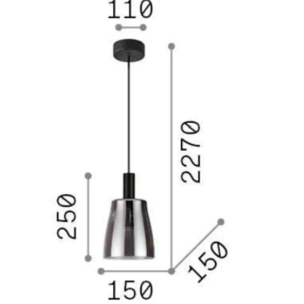Lampade A Sospensione-Ideal Lux coco-3 sp lampada in vetro a sospensione per cucina led 3000k