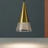 Lampade A Sospensione-Ideal Lux cono sp1 lampada a sospensione moderna ottone