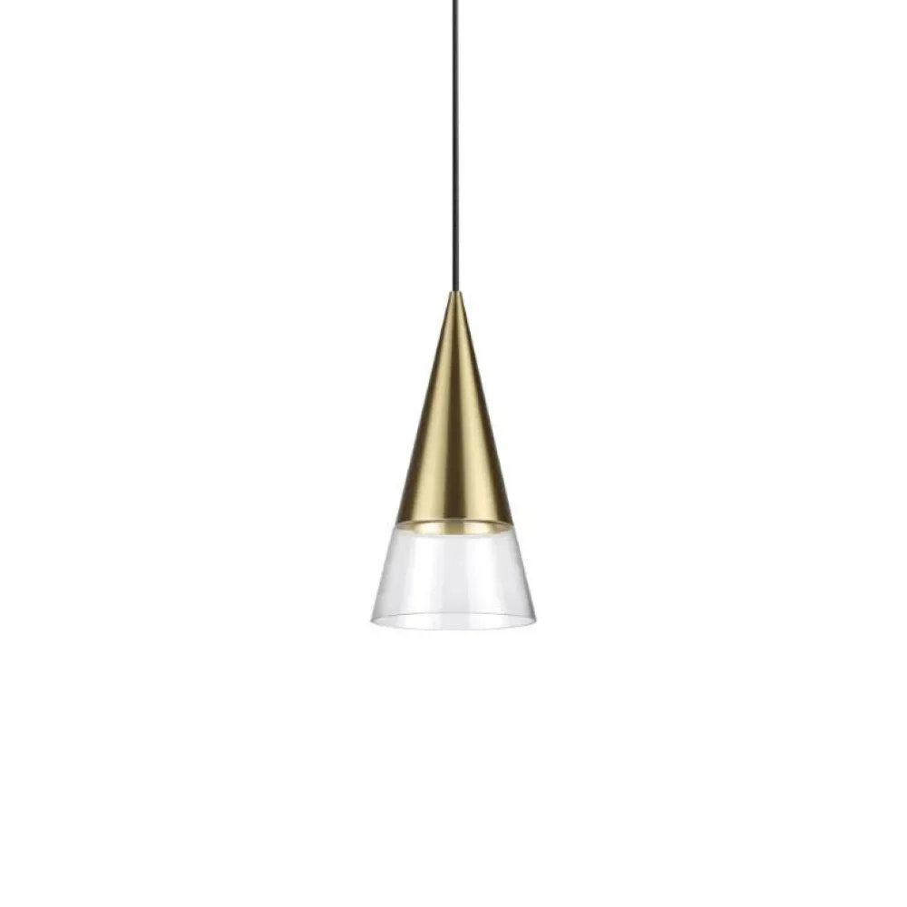Lampade A Sospensione-Ideal Lux cono sp1 lampada a sospensione moderna ottone