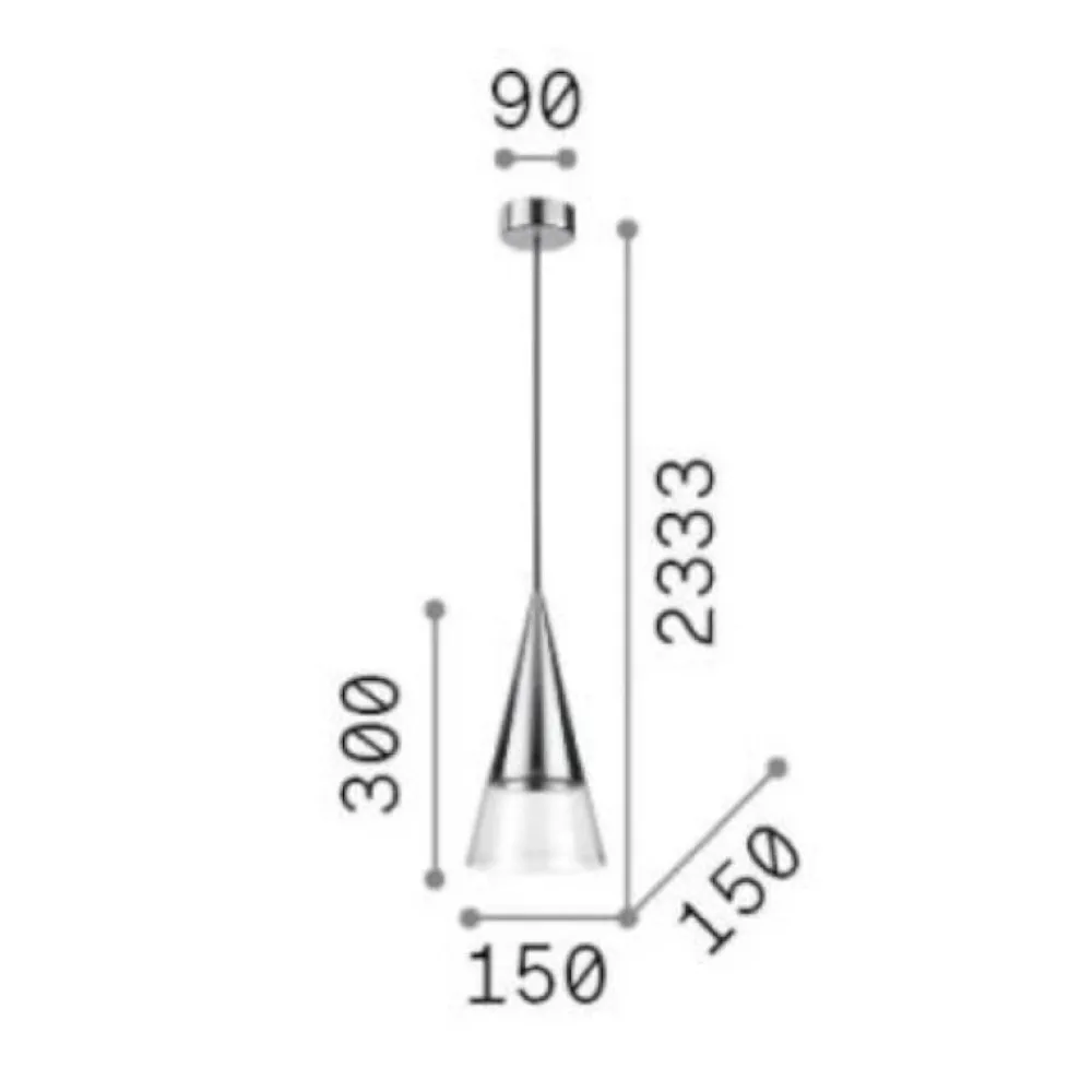 Lampade A Sospensione-Ideal Lux cono sp1 lampada a sospensione moderna ottone
