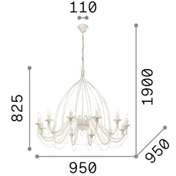 Lampadari Moderni-Ideal Lux corte sp12 lampadario ruggine contemporaneo